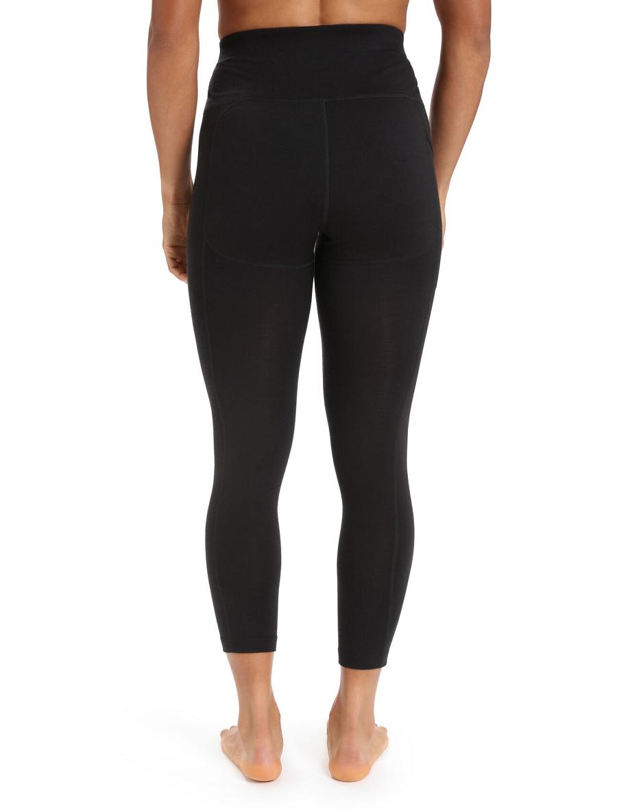 Women's Icebreaker Merino Fastray High Rise Running Tights Black | CA 1437OKIR